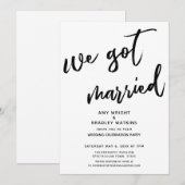 Handschrift We Zijn Getrouwd Trouwreceptie Kaart (Voorkant / Achterkant)