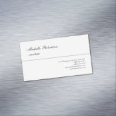 Handschrift zwart wit effen minimalistisch magnetisch visitekaartje (Voorbeeld)