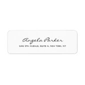 Handschriftafbeelding Eenvoudig wit, modern Etiket (Voorkant)