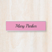 Handschriftafbeelding Eenvoudige roze professionel Deurbordje (Voorkant)