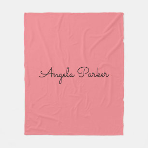 Handschriftafbeelding Eenvoudige roze professionel Fleece Deken