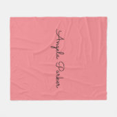 Handschriftafbeelding Eenvoudige roze professionel Fleece Deken (Voorkant (Horizontaal))
