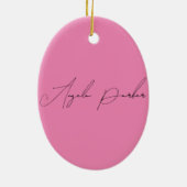 Handschriftafbeelding Eenvoudige roze professionel Keramisch Ornament (Achterkant)