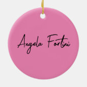 Handschriftafbeelding Eenvoudige roze professionel Keramisch Ornament (Achterkant)