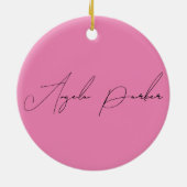 Handschriftafbeelding Eenvoudige roze professionel Keramisch Ornament (Achterkant)