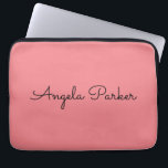 Handschriftafbeelding Eenvoudige roze professionel Laptop Sleeve<br><div class="desc">Deze sjabloon kan worden aangepast aan alle professionele beroepen.</div>