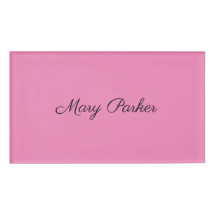 Handschriftafbeelding Eenvoudige roze professionel Naambadge