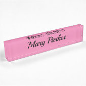 Handschriftafbeelding Eenvoudige roze professionel Naambordje