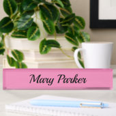 Handschriftafbeelding Eenvoudige roze professionel Naambordje