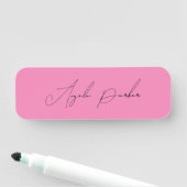 Handschriftafbeelding Eenvoudige roze professionel Naamplaatje (In situ)