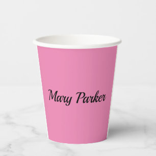 Handschriftafbeelding Eenvoudige roze professionel Papieren Bekers
