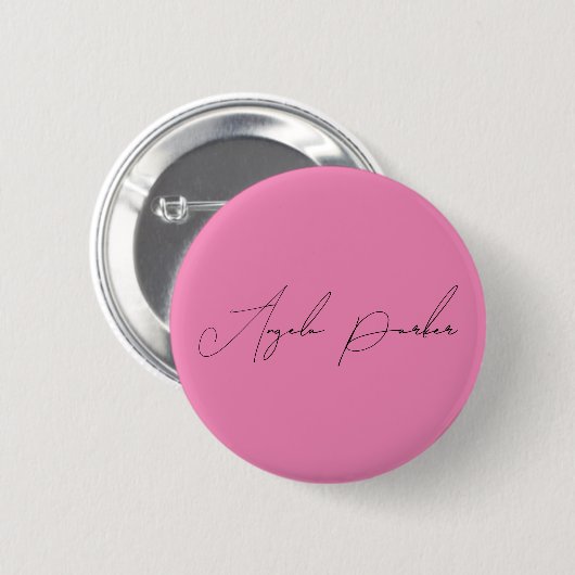 Handschriftafbeelding Eenvoudige roze professionel Ronde Button 5,7 Cm (Voorkant /achterkant)