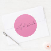 Handschriftafbeelding Eenvoudige roze professionel Ronde Sticker (Envelop)