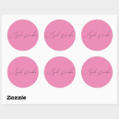 Handschriftafbeelding Eenvoudige roze professionel Ronde Sticker (Vel)
