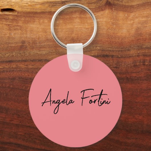 Handschriftafbeelding Eenvoudige roze professionel Sleutelhanger (Achterkant)