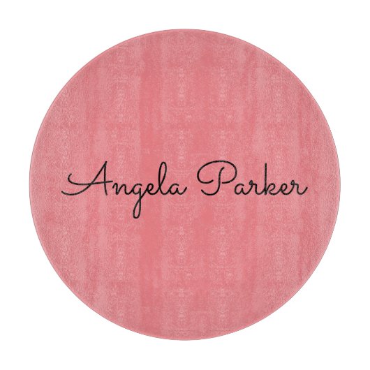 Handschriftafbeelding Eenvoudige roze professionel Snijplank (Voorkant)