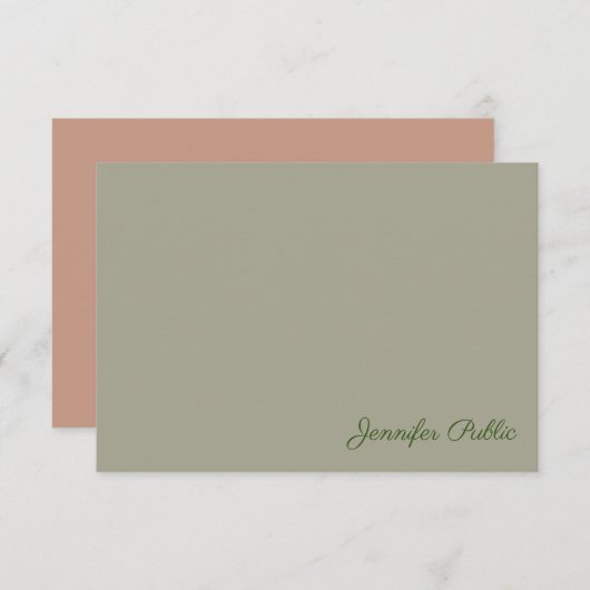 Handschriftafbeelding Naam Elegant Colors Sjabloon (Voorkant / Achterkant)