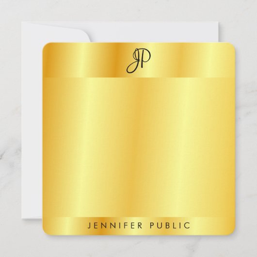 Handschriftafbeelding Sjabloon Gold Metallic look (Voorkant)