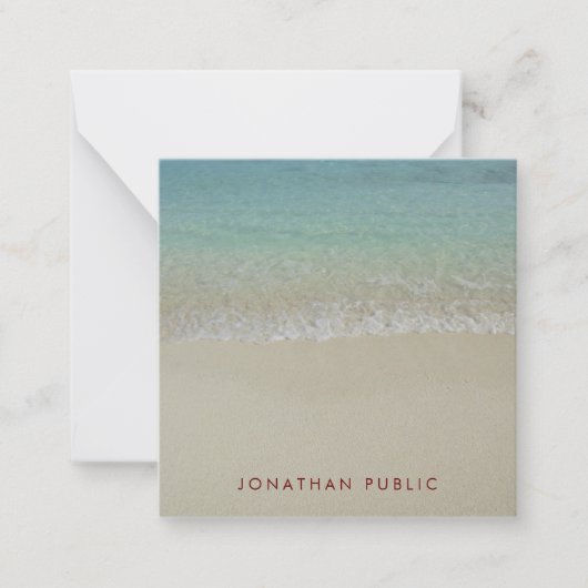 Handschriftafbeelding Sjabloon Zee Waves Sand (Voorkant)