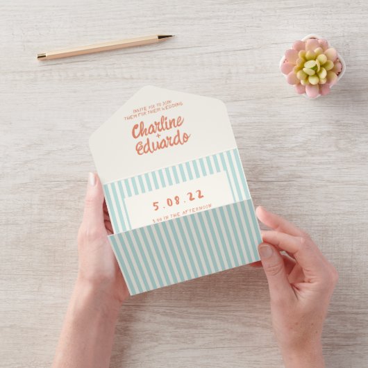 Handschriftafel Retro Weddenschap All In One Uitnodiging (VideoVideo)