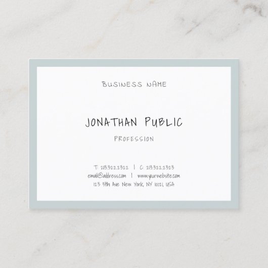 Handschriftekst Moderne minimalistische Sjabloon E Visitekaartje (Achterkant)