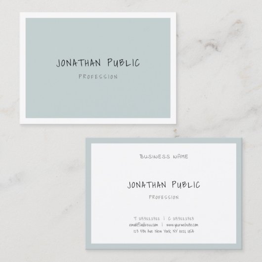 Handschriftekst Moderne minimalistische Sjabloon E Visitekaartje (Voorkant / Achterkant)