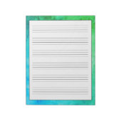 Handschriftenbladen Groene Blauwe Waterverf Notitieblok (Linkerzijde)