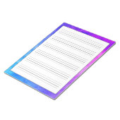 Handschriftenbladen Paarse blauwe Waterverf Notitieblok (Schuin)