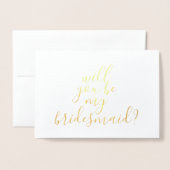 Handschriftenfoto: Mijn Bridesmaid Folie Kaarten (Voorkant met envelop)