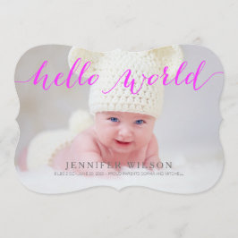 Handschriftenfotokaart voor geboorte Baby Aankondiging