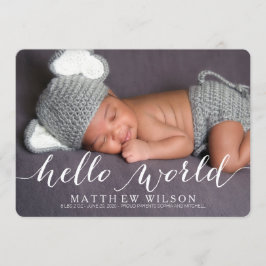 Handschriftenfotokaart voor geboorte Baby Aankondiging