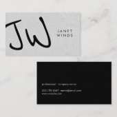 Handschriftengroot monogram visitekaartje (Voorkant / Achterkant)