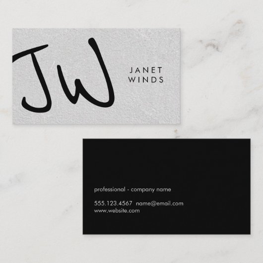 Handschriftengroot monogram visitekaartje (Voorkant / Achterkant)