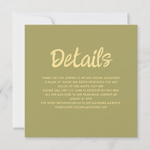 Handschriftenretro bruiloft - Invitatie voor detai Kaart