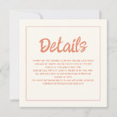 Handschriftenretro bruiloft - Invitatie voor detai Kaart (Voorkant)