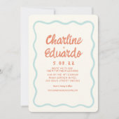 Handschriftherpasta retro Eenvoudig huwelijk Kaart (Voorkant)