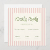 Handschriftherretro Wedding Rsvp Uitnodiging (Voorkant / Achterkant)