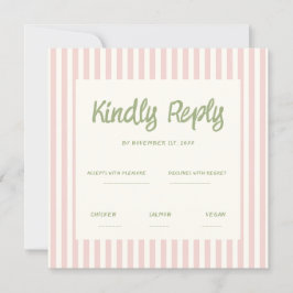 Handschriftherretro Wedding Rsvp Uitnodiging