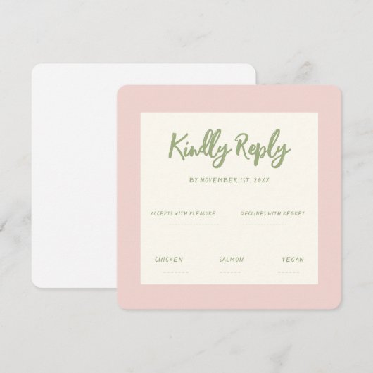 Handschriftherretro Wedding Rsvp Uitnodiging (Voorkant / Achterkant)