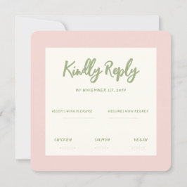 Handschriftherretro Wedding Rsvp Uitnodiging