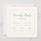 Handschriftherretro Wedding Rsvp Uitnodiging (Voorkant)