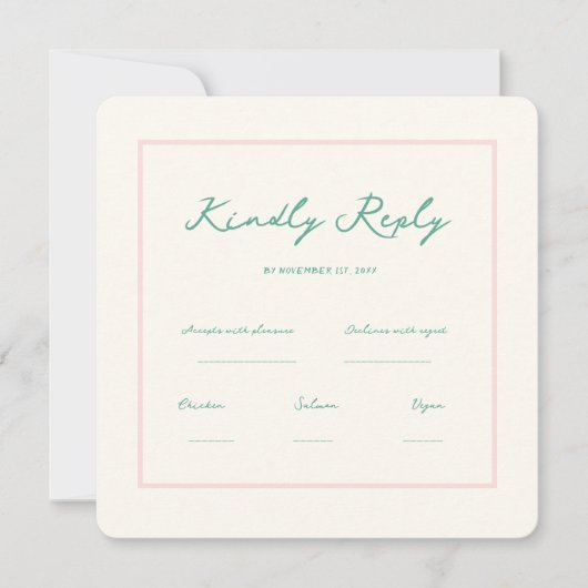 Handschriftherretro Wedding Rsvp Uitnodiging (Voorkant)