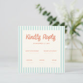 Handschriftherretro Wedding Rsvp Uitnodiging (Staand voorkant)