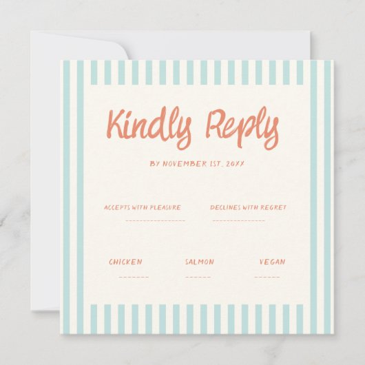 Handschriftherretro Wedding Rsvp Uitnodiging (Voorkant)