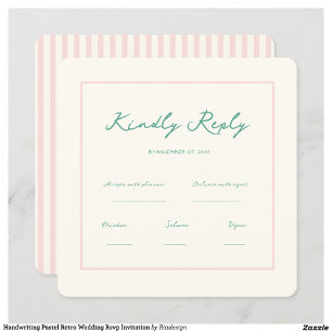 Handschriftherretro Wedding Rsvp Uitnodiging