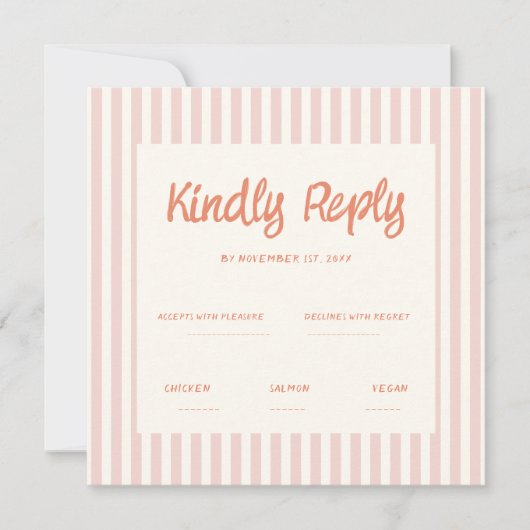 Handschriftherretro Wedding Rsvp Uitnodiging (Voorkant)