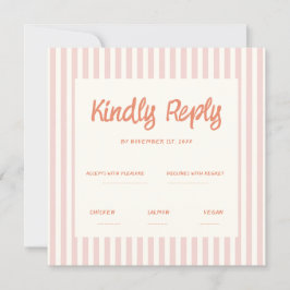 Handschriftherretro Wedding Rsvp Uitnodiging