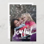 Handschriftoverlay Sneeuwkerstfamiliefoto Feestdagenkaart (Voorkant / Achterkant)