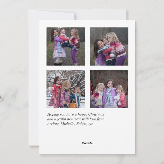 Handschriftoverlay Sneeuwkerstfamiliefoto Feestdagenkaart (Achterkant)