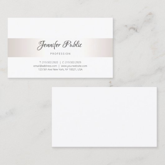 Handschrifttekst Modern Elegant Eenvoudige Sjabloo Visitekaartje (Voorkant / Achterkant)